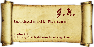 Goldschmidt Mariann névjegykártya